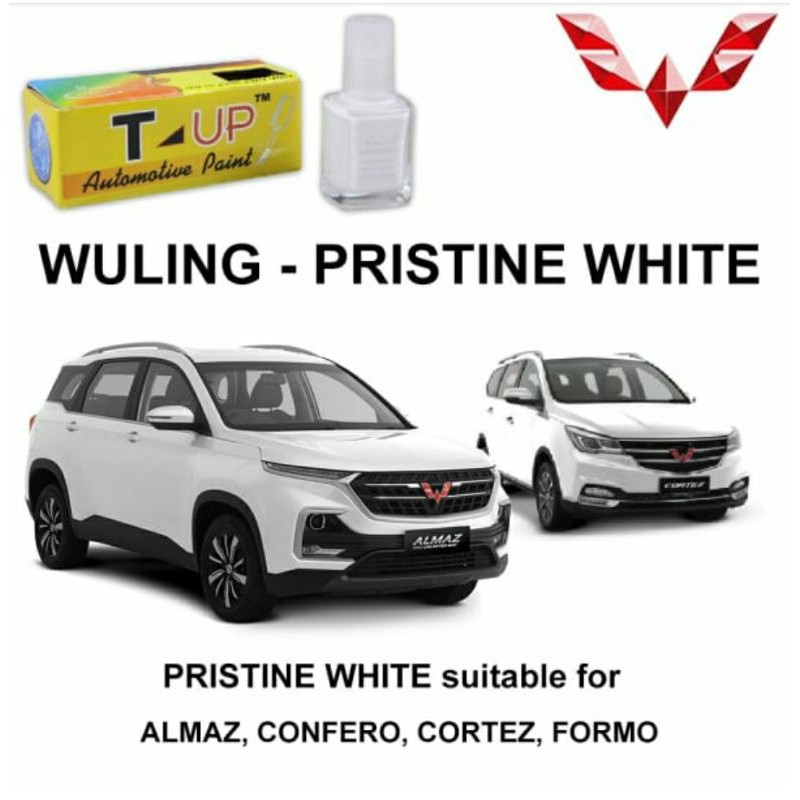 T-UP CAT OLES WULING PRISTINE WHITE CONTOH CAT PUTIH WULING ALMAZ CONFERO SAMPLE CAT WHITE WULING