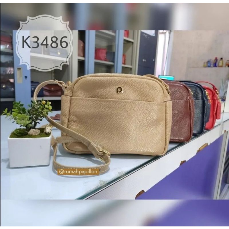Tas Selempang Wanita Kulit Asli Merk Papillon Original / K3486