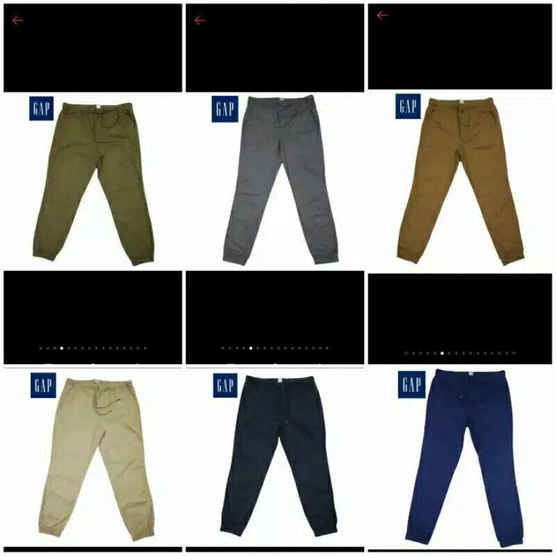 Celana Jogger Pria GAP Slim Canvas Original Branded