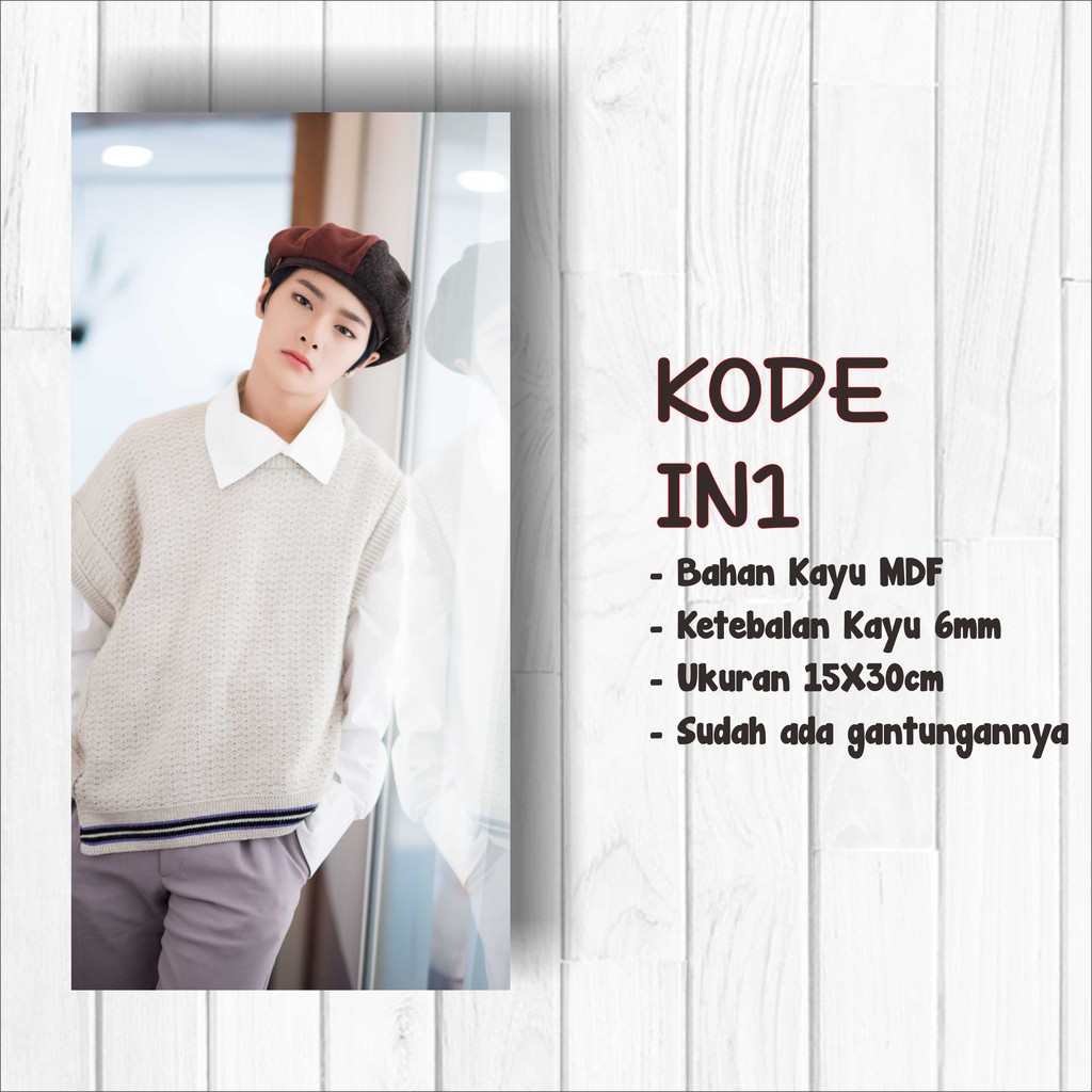 Walldecor Stray Kids I.N, 15x30cm Wall Decor Poster Kayu Hiasan Dinding KPOP Korea glossy