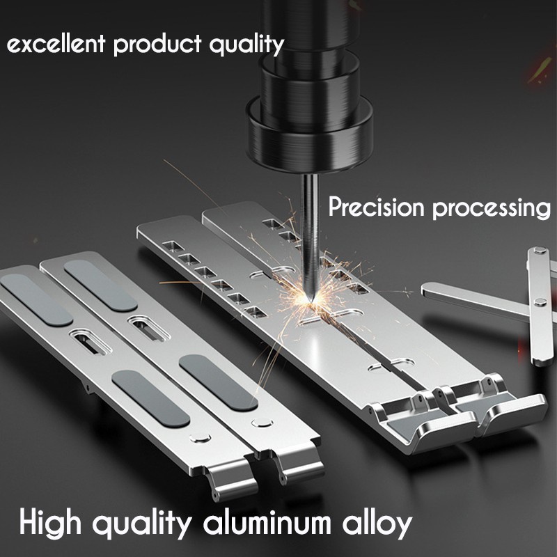 Dudukan Komputer/Braket Penambah Desktop Paduan Aluminium Laptop Pembuangan Panas Folding Stand Holder Laptop