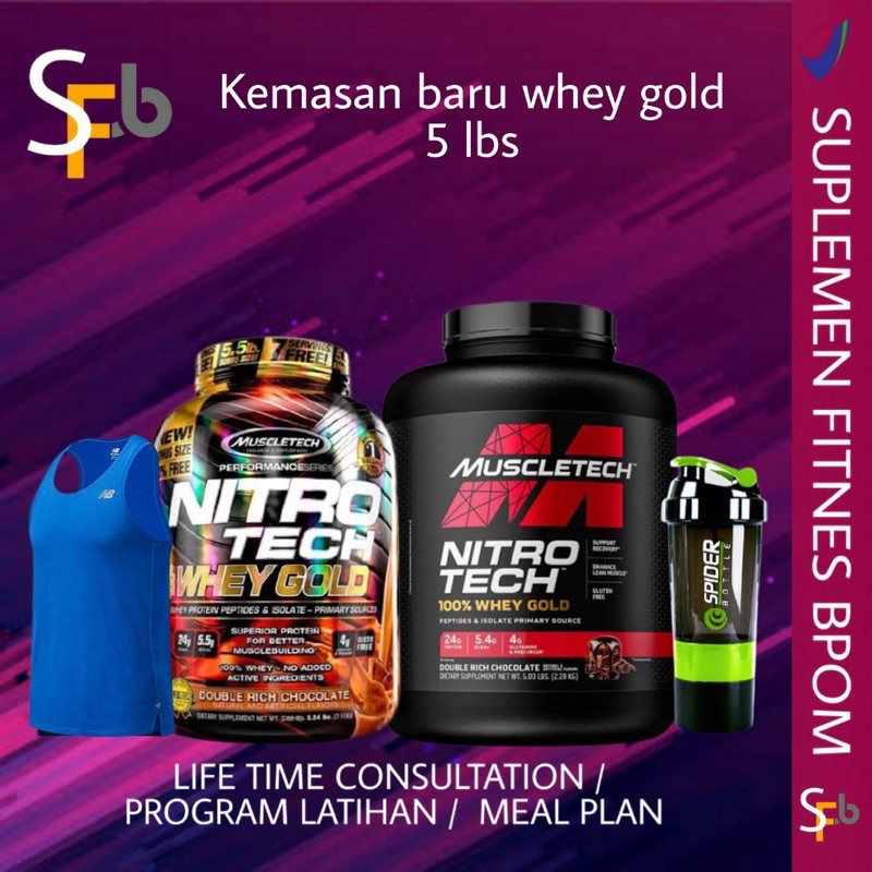 MUSCLETECH NITROTECH WHEY GOLD 5.5 LBS SUPLEMEN SUSU FITNES FITNESS