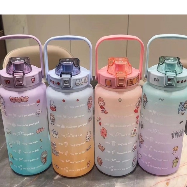 BOTOL MINUM PELANGI 2 LITER VIRAL FREE STIKER FREE BUBLE