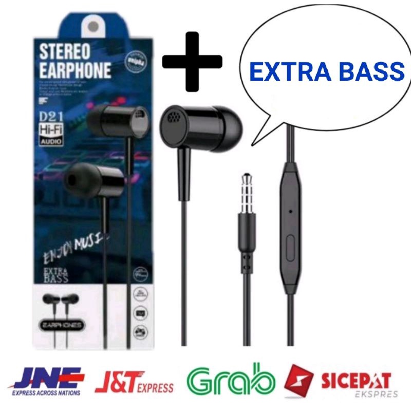 Hf Handsfree D21 Earphone/ Headset Extra Bass