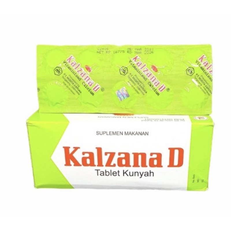 Kalzana D strip 10 tablet ( suplemen calcium dan vitamin D )