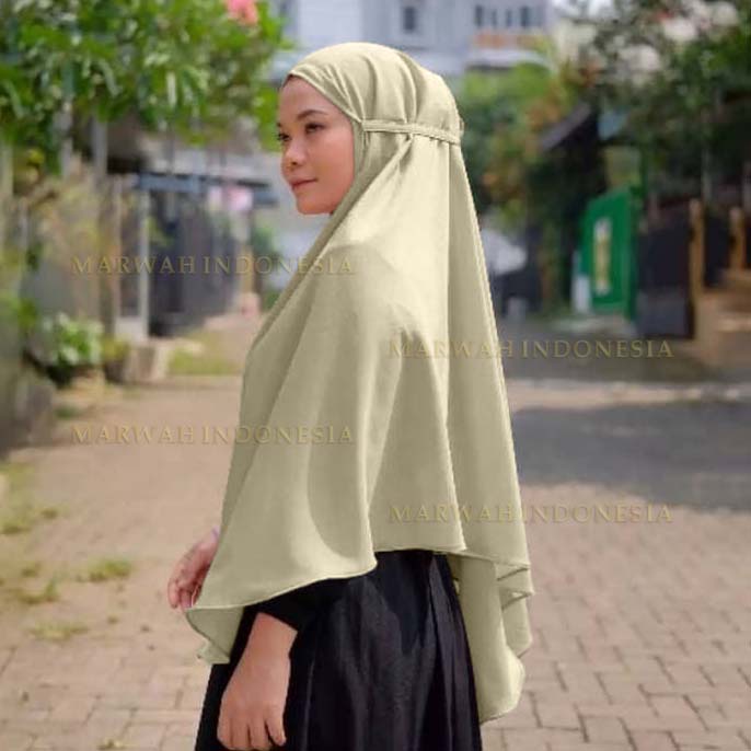 Jilbab Instant Bergo Maryam 80 Jumbo Non Pet Tali Krudung Khimar Syari, Kerudung Hijab Instan Murah 