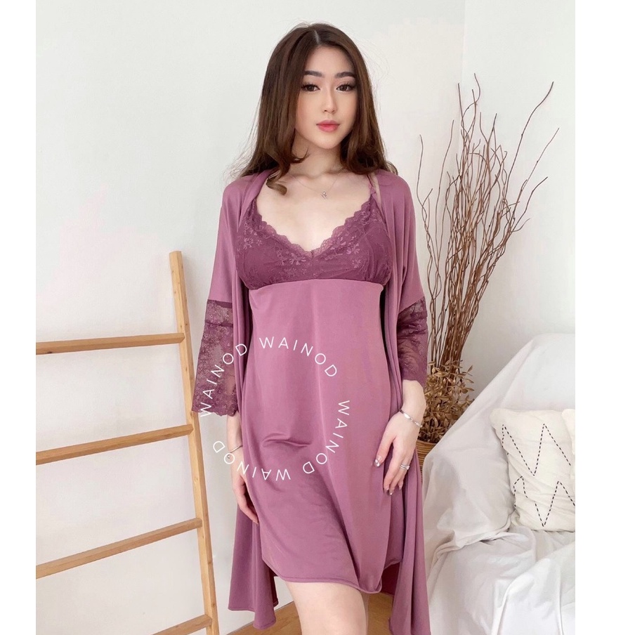 WAINODSHOP - NAURA sexy lingerie dress dan kimono premium size S-5XL