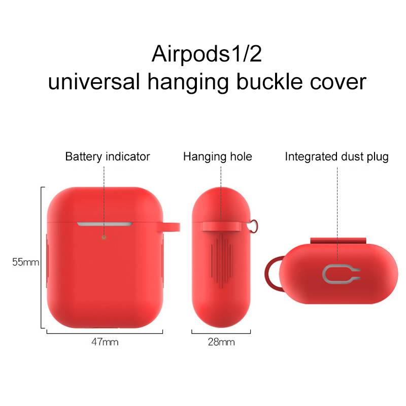 Casing Pelindung Bahan Silikon Untuk Apple Airpods 1 / 2 / 1