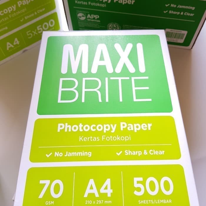 

KERTAS HVS A4 70GSM MAXI BRITE 1BOX