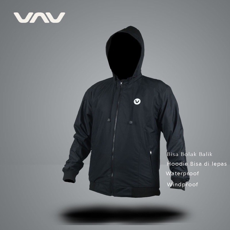 Jaket Bolak Balik Pria dan Wanita Sporty Outer Wear Running Waterproof Windproof Premium