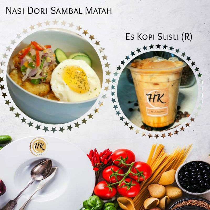 

NASI DORI SAMBAL MATAH & ES KOPI SUSU GULA AREN by KEDAI HK