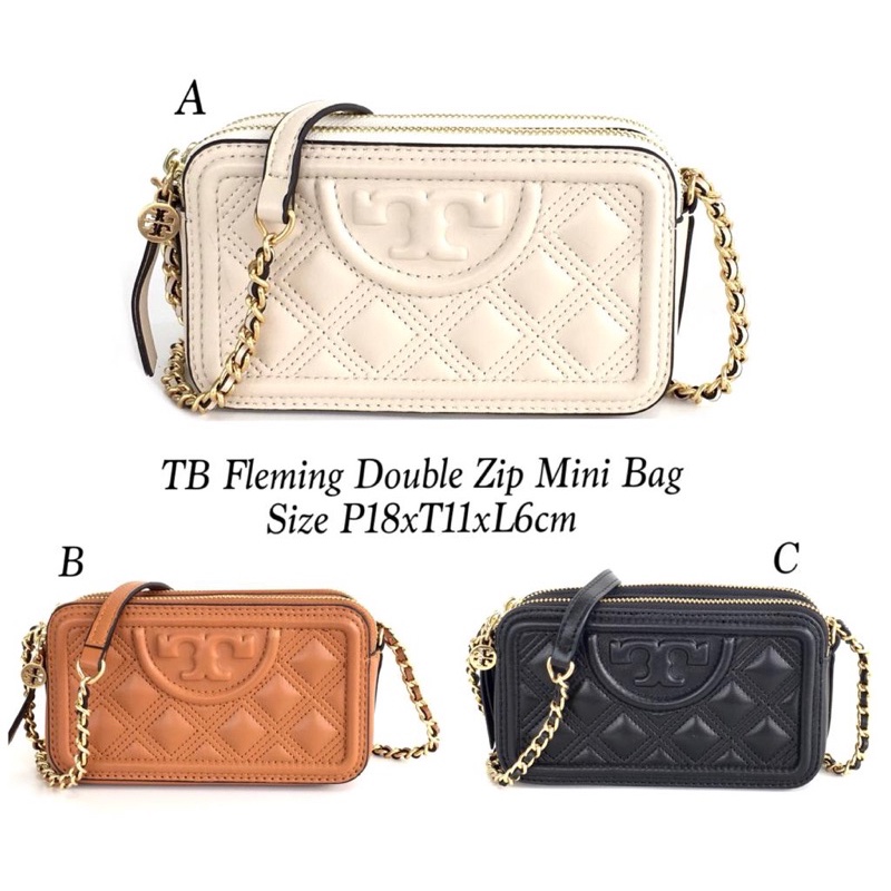 TORY BURCH Fleming Double Zip Mini Bag