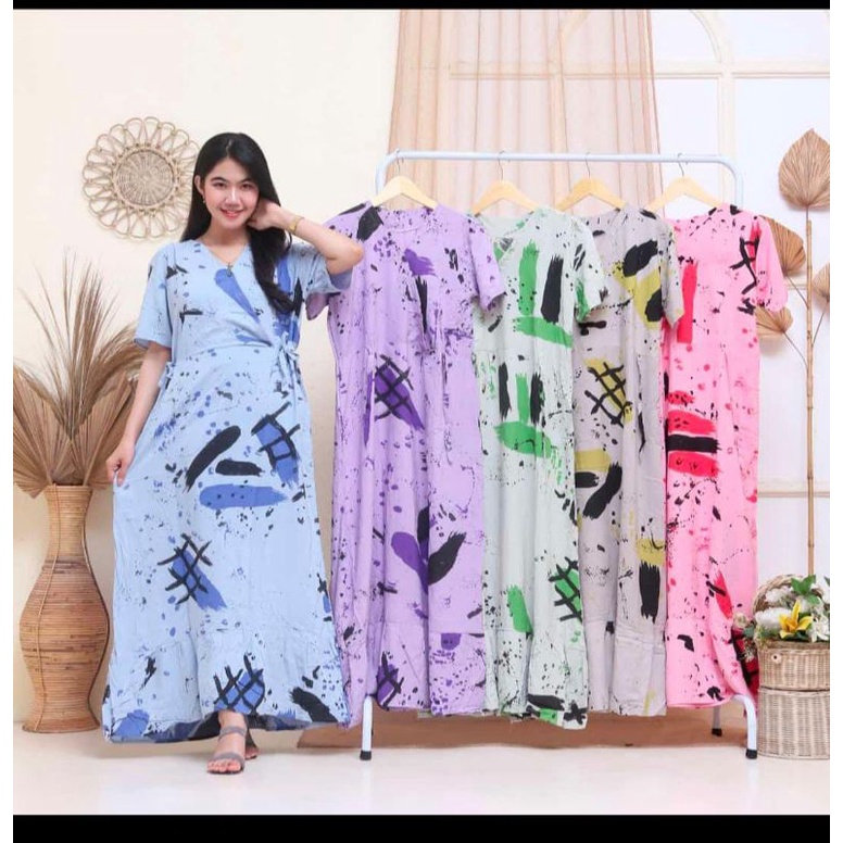 DASTER KIMONO PANJANG KEKINIAN BAHAN RAYON  LD 105-110CM