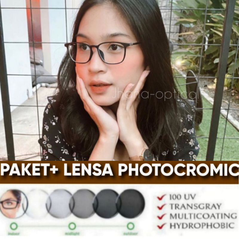 DR 8321 Paket lensa minus antiradiasi frame lentur kacamata(21351) photochromic