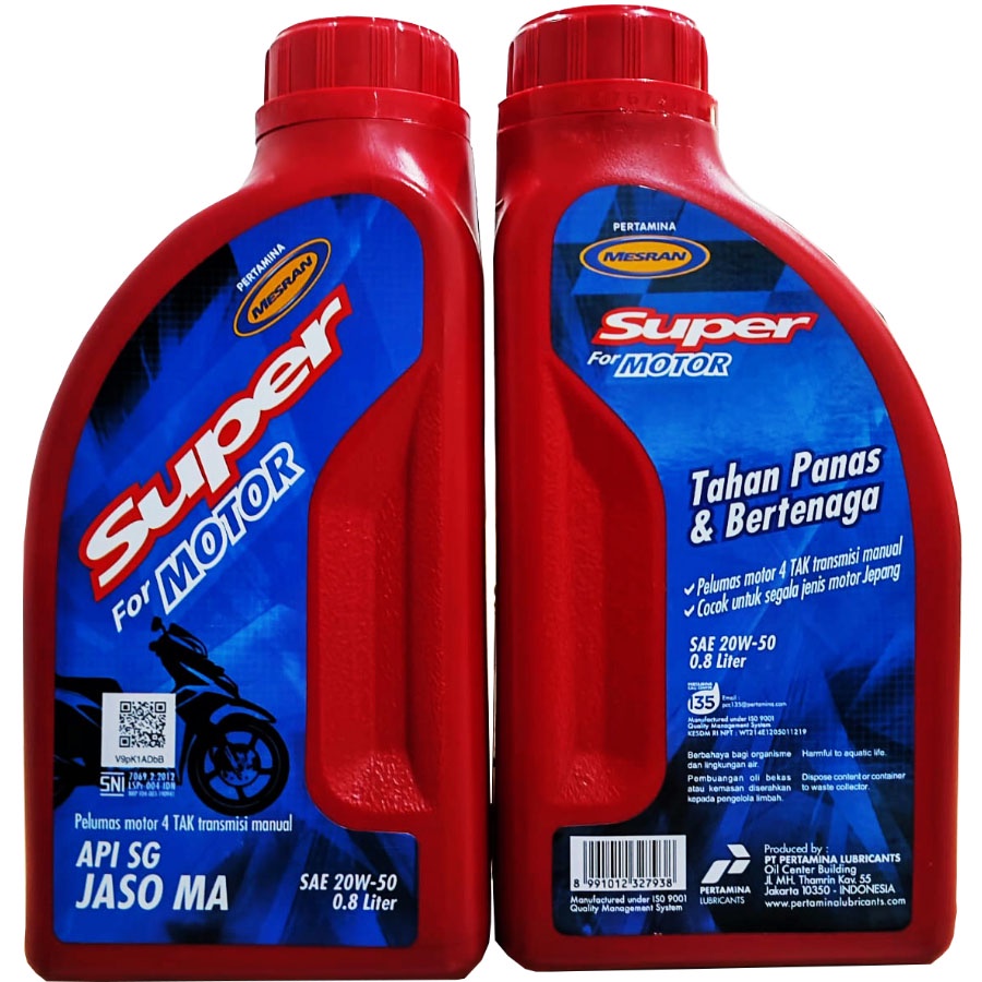 Jual Oli Mesin Mesran Super Motor 20W-50 800ml | Shopee Indonesia