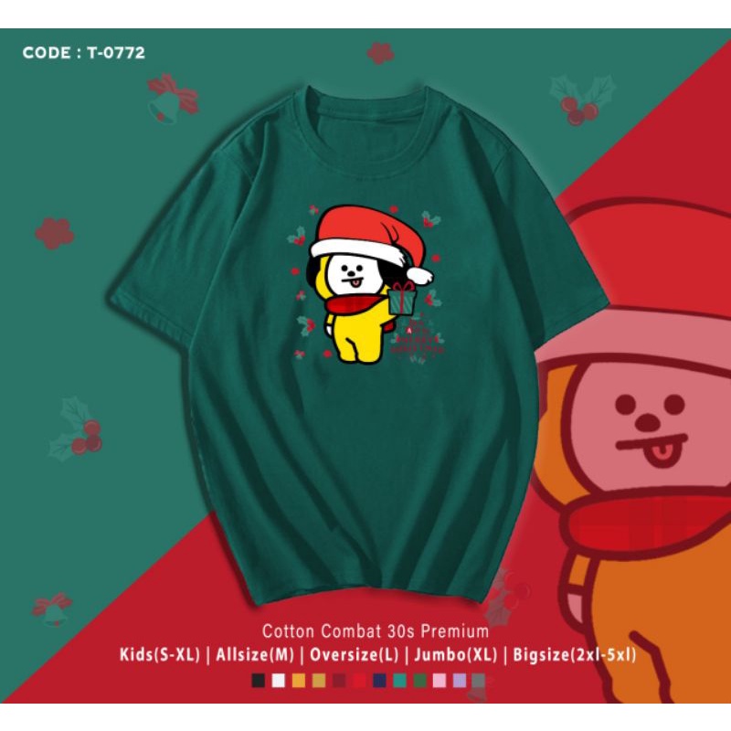 KAOS NATAL CHIMMY BT21/T-SHIRT MERRY CHRISTMAS BT21 CHIMMY