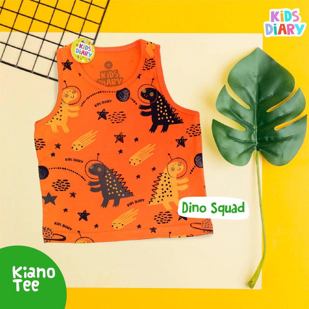 Kaos Singlet Tanktop Anak Fullprint Kiano Tee - Orange