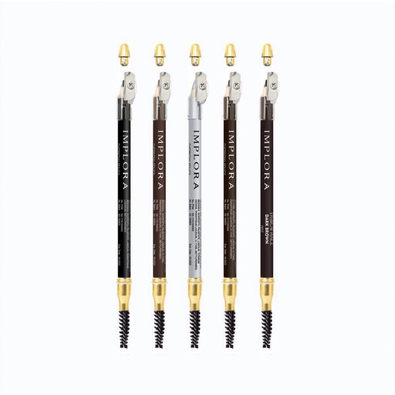 IMPLORA Eye Brow Pencil 2 IN 1 ( PENSIL + SERUTAN + SIKAT ) ORIGINAL BPOM