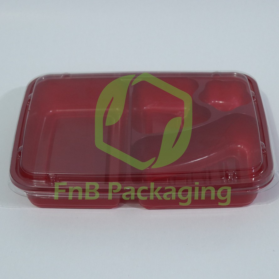 Mika Bento /Box Tray Bento/Nasi Bento - MERAH (50 pcs)