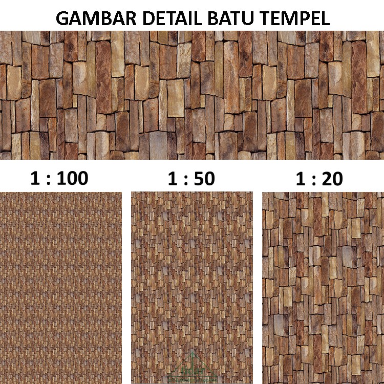 

[MR] Kertas Tekstur / Motif Batu Tempel Dinding Berskala / Miniblock #10