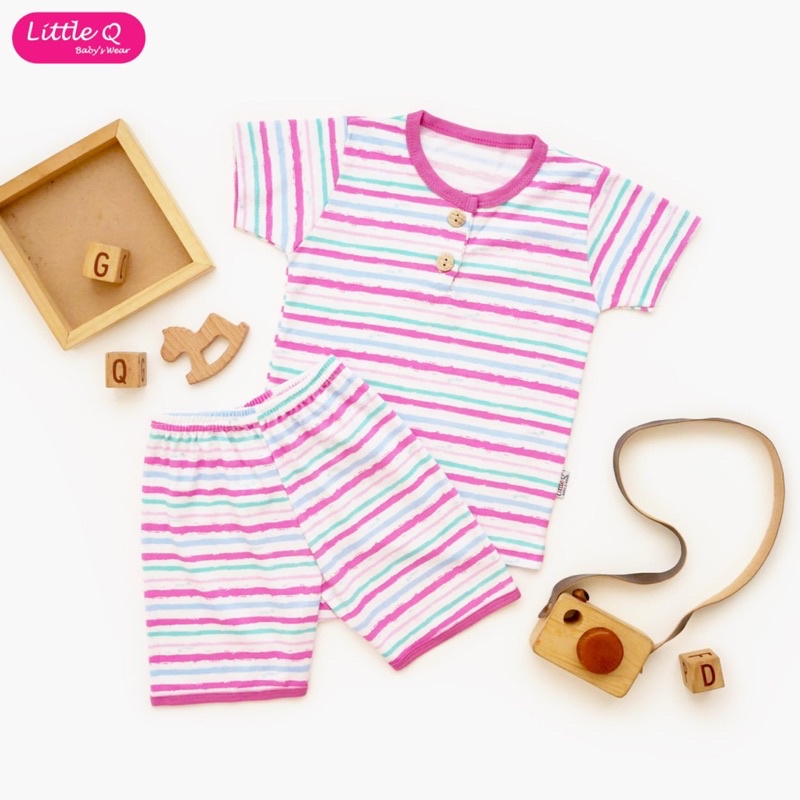 Baju Anak setelan piyama pendek bayi cewek cowok bahan premium Little Q