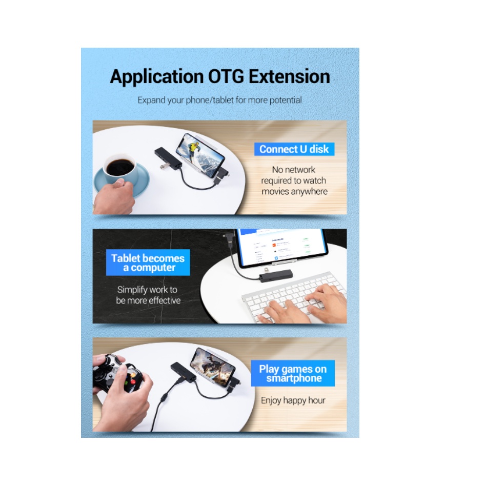 Vention High Speed USB 3.0 Hub for Windows Mac Linux EXTENSION