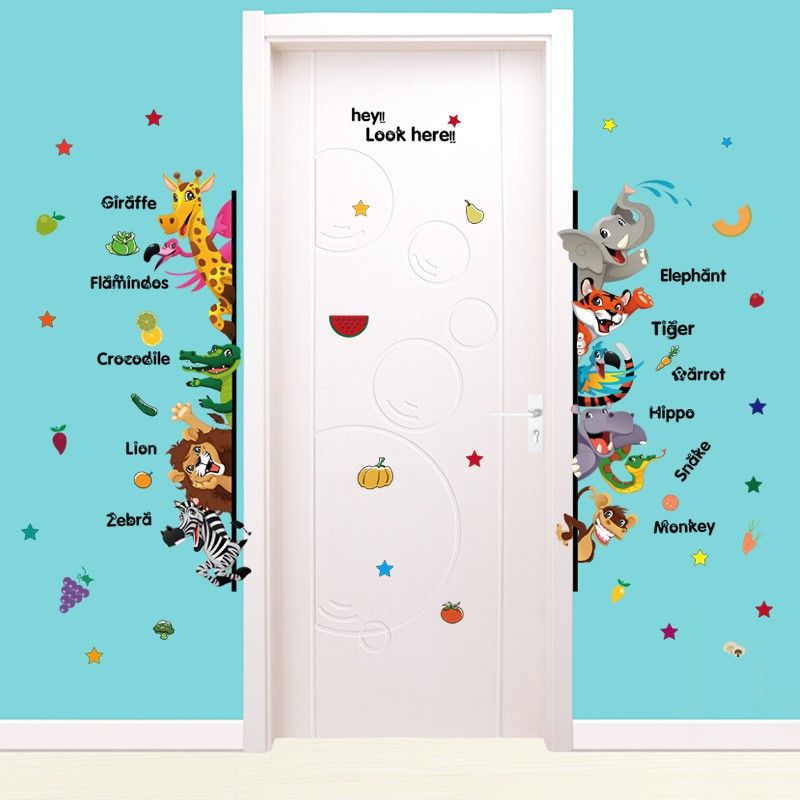 RELIZA WALL STICKER ANIMAL HEWAN KIDS ANAK STUDY STIKER DINDING SK7042