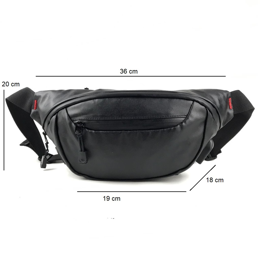 Waist Bag USB Waterproof   Premium Berkualitas -Tas selempang Pria Terbaru  anti air USB Bisa wanita