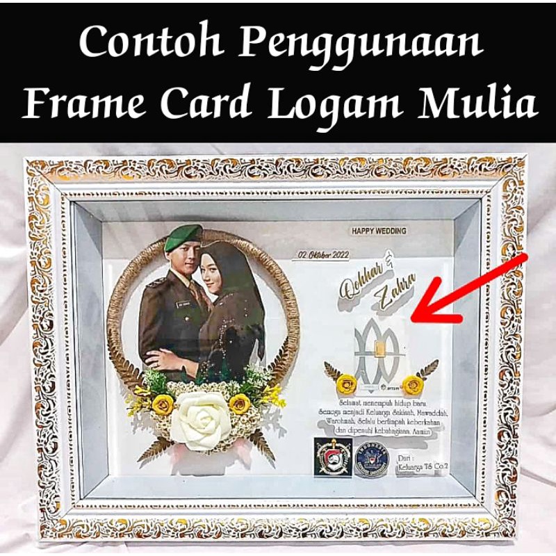 replika kartu frame Logam mulia bahan kertas foto LM card certified hiasan mahar