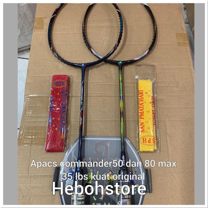 Raket Badminton APACS NEW COMMANDER 50/80 Free grip kuat 35 LBS ORI