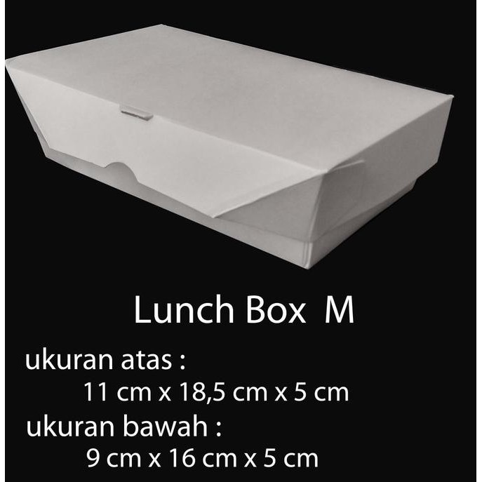 

Paper Box Lunch Ukuran M / Paper Box Kertas / Paper Take Away - Putih