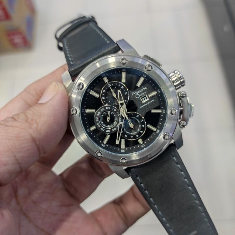 JAM TANGAN PRIA ALEXANDRE CHRISTIE 6519 NEW AC6519 TALI KULIT ORIGINAL GARANSI RESMI 1 TAHUN