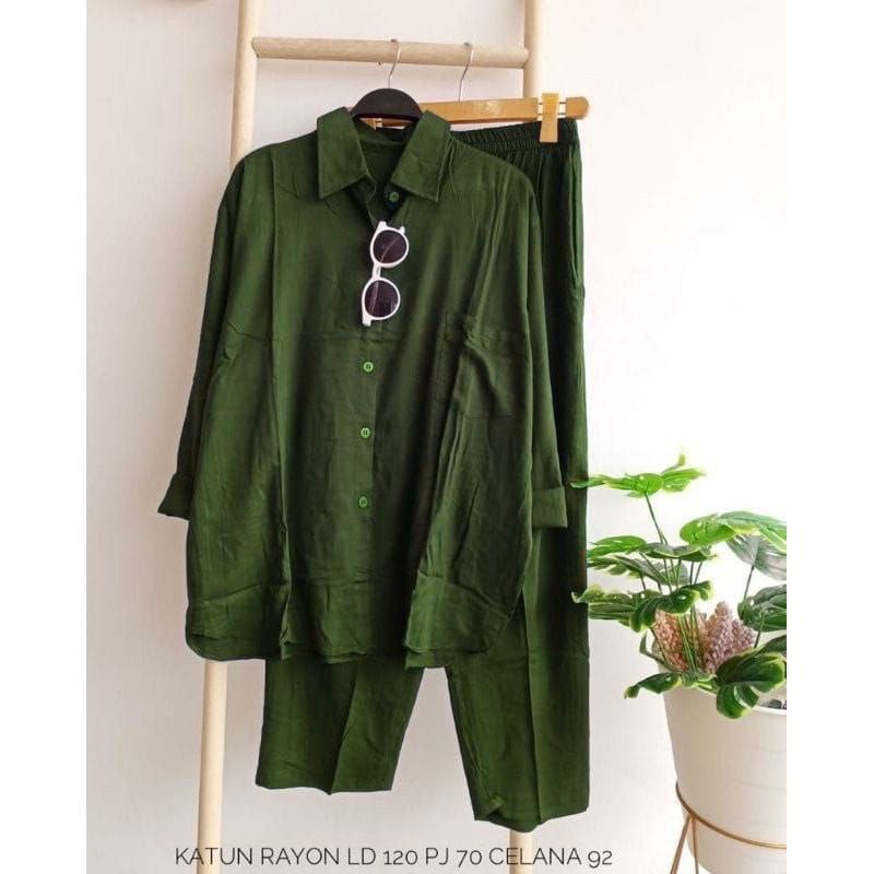 terbaru setelan tunik kulot motif POLOS terbaru bahan RAYON/ Atasan Tunik Kulot Wanita Terbaru / Baj