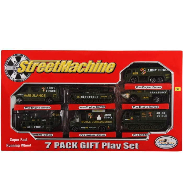 Mainan Anak Mobil Diecast Street Machine Army 7 Pcs PT-2011