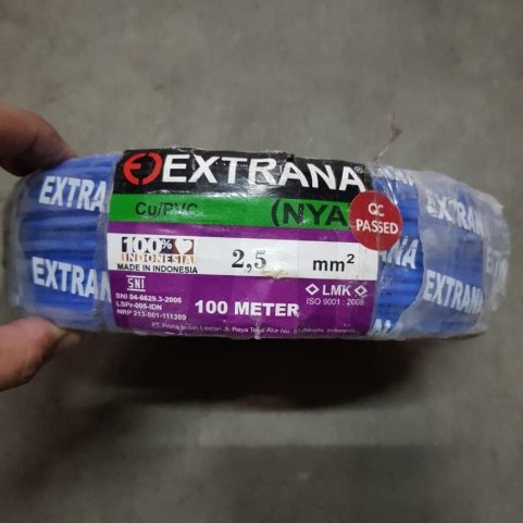 KABEL NYA/TEMBAGA/KAWAT/ENGKEL 2,5mm EXTRANA @100MTR