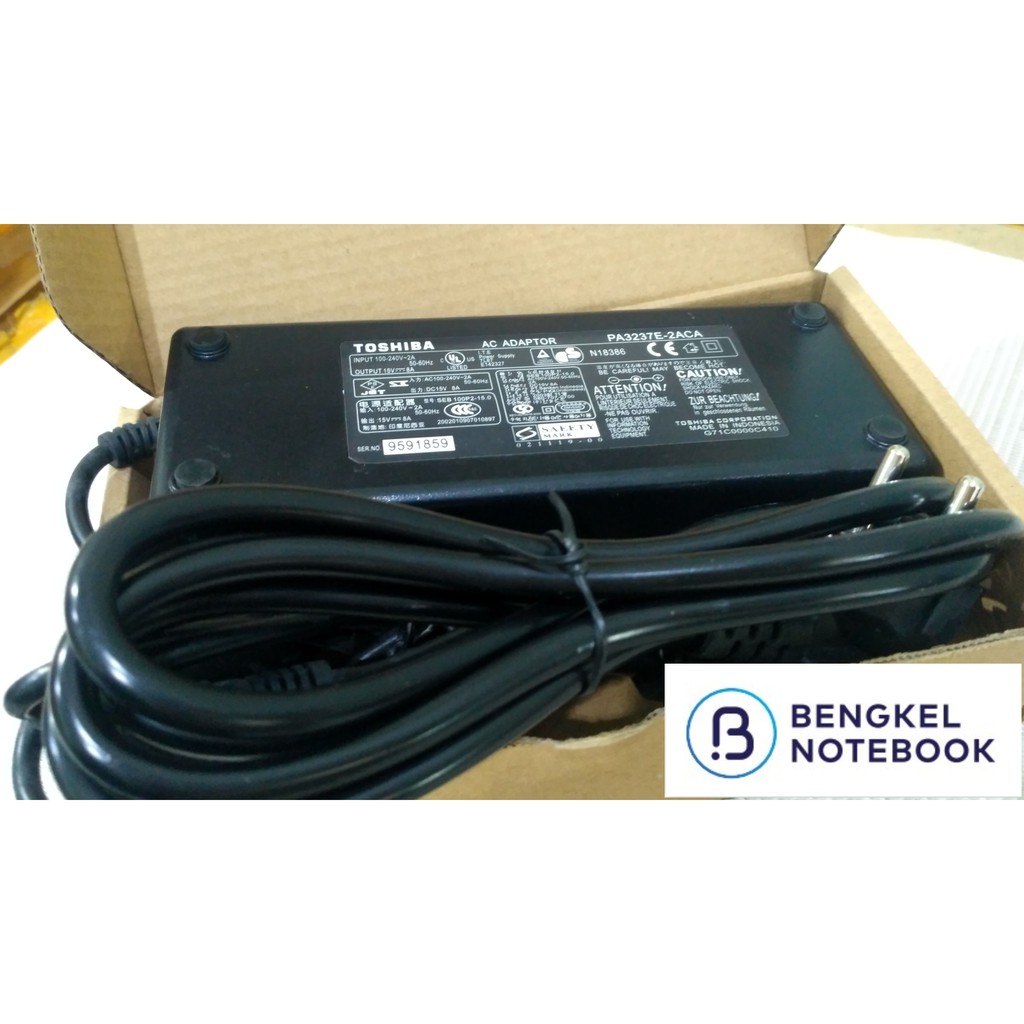 Adaptor Charger Laptop Toshiba 15v 8a Original