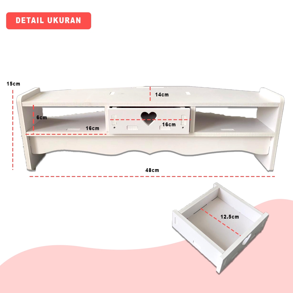 HomiHomi Meja Komputer Minimalis Rak Komputer Portable P 48 L 15 T 15cm -DC020