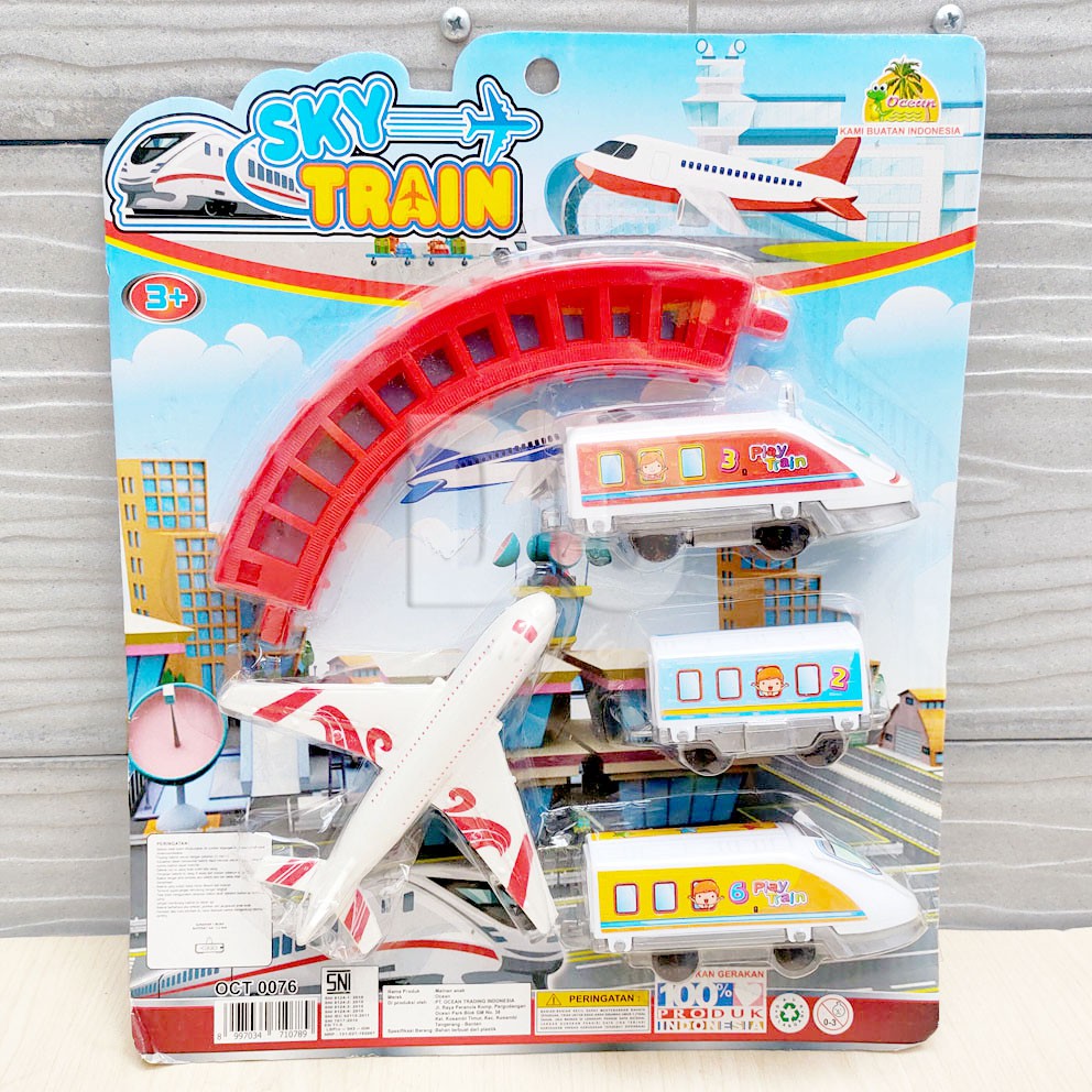 Sky Train Set Mainan Miniatur Pesawat Terbang Kereta Api Dengan Rel
