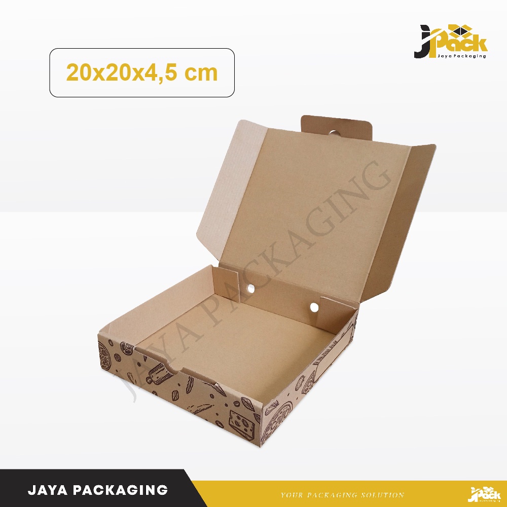 

Box Packing 20x20x4,5 cm EFlute Pizza/Print/Polos/custom/Hampers/hoodie/mukena/hijab/brownis