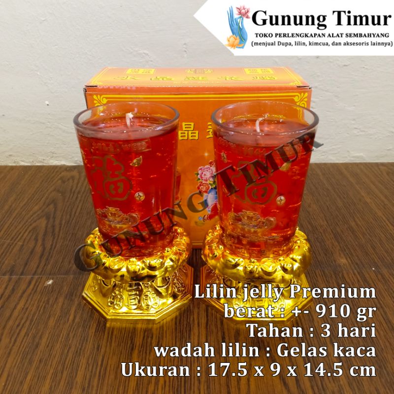 Lilin Jelly Gelas Kaca 3 hari / Lilin Sembahyang Lilin Jelly isi sepasang