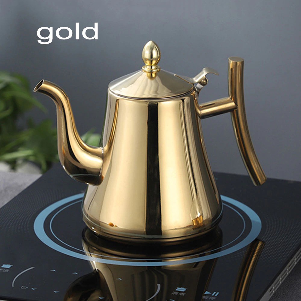 COD Teko Air Teh Kopi Water Kettle Teapot 1.2L with Filter - Hokerbat HS4012 - Silver