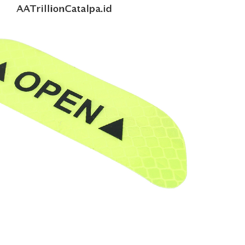 Aatrillioncatalpa 4pcs Stiker tape Reflektif Hijau Fluorescent Untuk Pintu Mobil