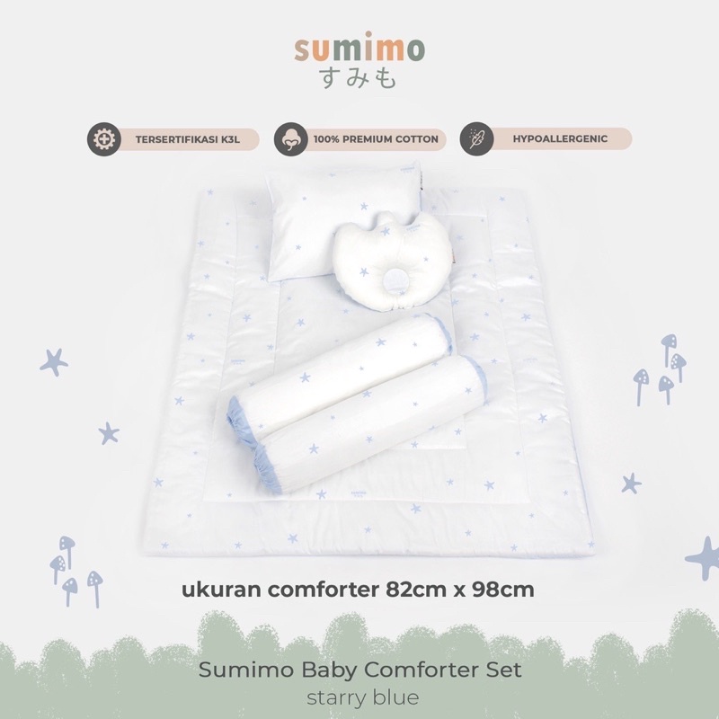 Sumimo BABY COMFERTER SET 82x98cm (Bed Cover + Bantal + Guling Baby Set)