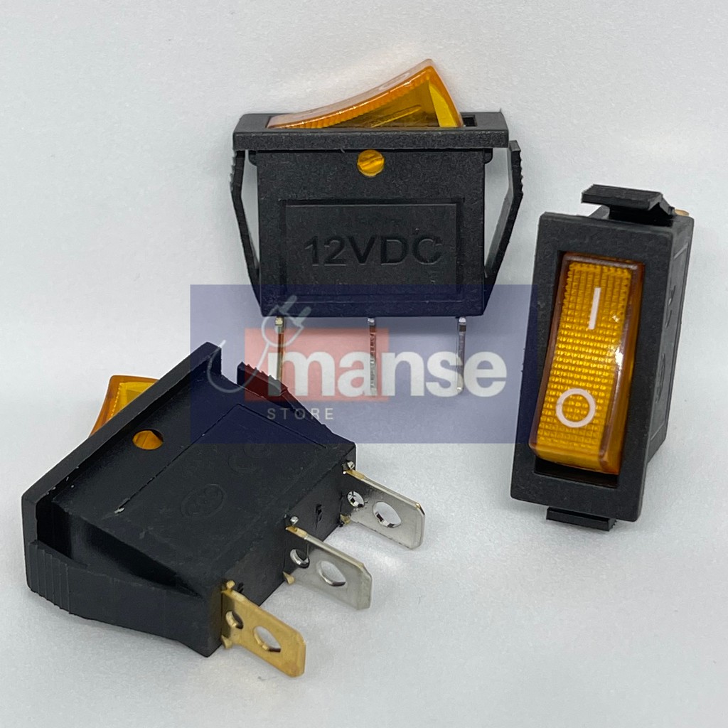 PREMIUM Saklar Switch On Off DC 12V + Lampu (12 Volt) Mobil Motor **