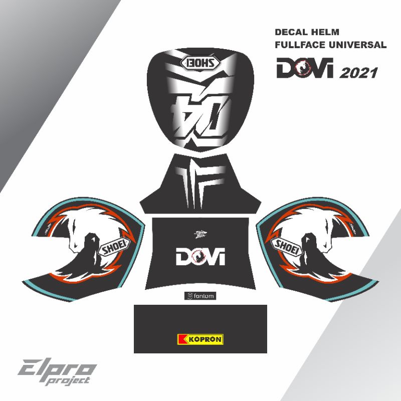 decal stiker helm universal motif dovizioso 2021