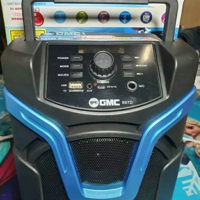 SPEAKER BLUETOOTH PORTABLE GMC 897D/SALON AKTIF WIRELESS SUPER WOOFER LED BOOM BOX SPEAKER USB AUX