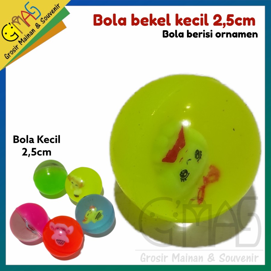 Bola bekel kecil 2,5cm bola karet bola bekel isi boneka