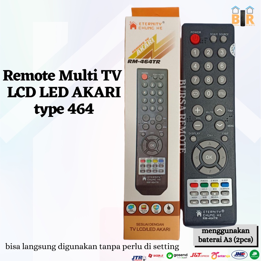 Remot Remote Multi TV LCD LED Akari type 464 OREN / ecer dan grosir