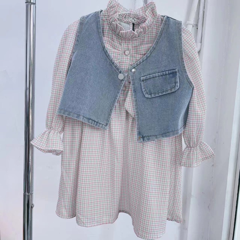 dress anak perempuan rompi jeans / levis dress terbaru 2022 katun dres cewek dress pendek anak perem