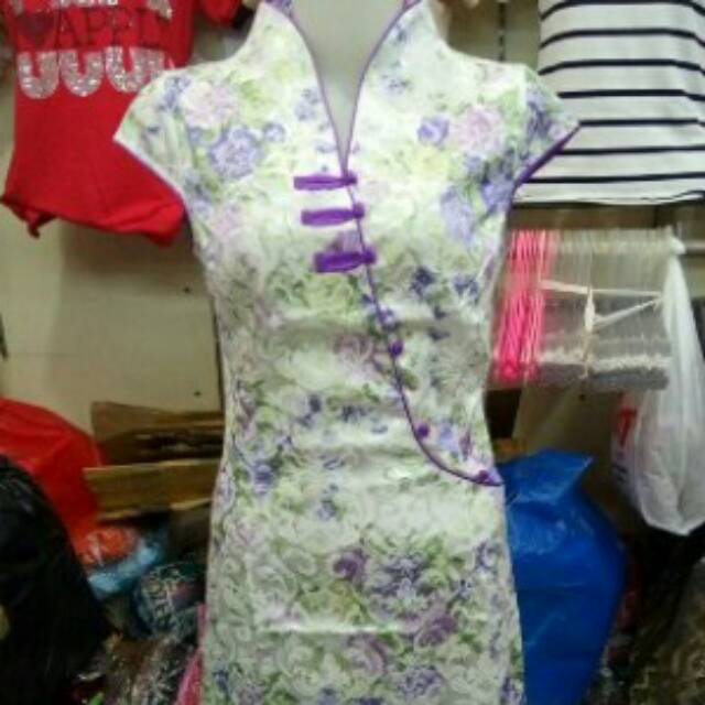 PROMO.... Cheongsam Katun Stretch Mini Dress